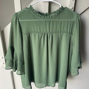 Monteau Sage Green 3/4 Sleeve Shirt